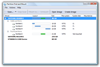 Partition recovery with Partition Find and Mount